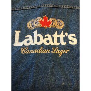 Vintage Labatt's Canadian Liquor Beer Denim Blue Jean Jacket Mens XL Gap